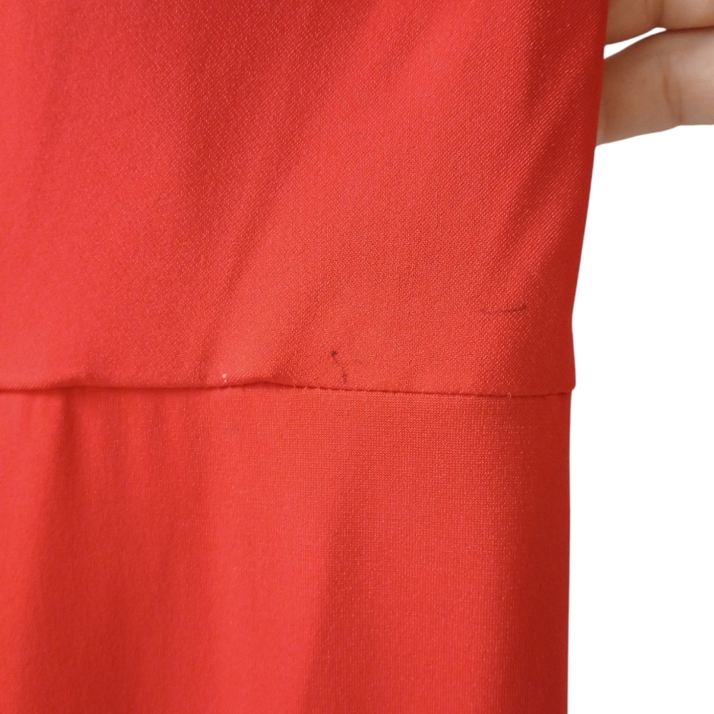 Calvin Klein Vibrant Red 1 Shoulder Dress Beaded Ruched Waist Accent Holidays 14 - Picture 10 of 10